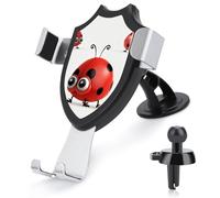 Rrtsmsgh Red Ladybug Car Phone Holder, Universal Adjustable Auto Phone Holder - Strong Suction Cup, Air Vent Cellphone Stand Car Mount for 4-6 Inch Phones
