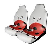 Rrtsmsgh Red Ladybug Car Seat Cover Front Seats Protector - Universal Fit, Non-Slip & Stretch 2PCS Automotive Seat Covers for Sedans, SUVs, Trucks
