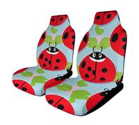 Rrtsmsgh Red Ladybug Pattern Car Seat Cover Front Seats Protector - Universal Fit, Non-Slip & Stretch 2PCS Automotive Seat Covers for Sedans, SUVs, Trucks
