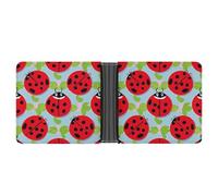 Rrtsmsgh Red Ladybug Pattern Wallet for Men & Women Ultra Slim PU Leather Bifold Wallet, Credit Card Holder for Travel