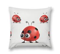 Rrtsmsgh Red Ladybug Pillow Covers, Square Throw Pillow Case with Hidden Zipper, Soft Double-Sided Decorative Pillowcases for Couch Sofa Bedroom Car, 20 "x20