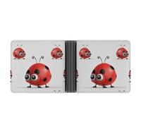 Rrtsmsgh Red Ladybug Wallet for Men & Women Ultra Slim PU Leather Bifold Wallet, Credit Card Holder for Travel