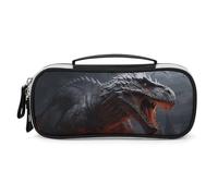 Rrtsmsgh Red Magma Flying Dragons Pencil Case Large Capacity, Small PU Leather Makeup Bag with Zipper & Handle, Portable Pencil Pouch for Office, Cosmetic Storage