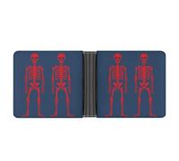 Rrtsmsgh Red Skeletons Wallet for Men & Women Ultra Slim PU Leather Bifold Wallet, Credit Card Holder for Travel