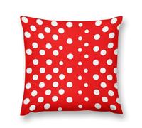Rrtsmsgh Red White Polka Dot Pillow Covers, Square Throw Pillow Case with Hidden Zipper, Soft Double-Sided Decorative Pillowcases for Couch Sofa Bedroom Car, 24 "x24