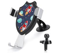 Rrtsmsgh Rocket Clipart Space Ship Car Phone Holder, Universal Adjustable Auto Phone Holder - Strong Suction Cup, Air Vent Cellphone Stand Car Mount for 4-6 Inch Phones