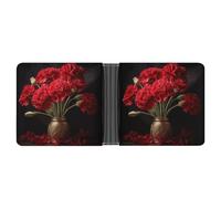 Rrtsmsgh Romantic Carnation Wallet for Men & Women Ultra Slim PU Leather Bifold Wallet, Credit Card Holder for Travel