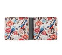 Rrtsmsgh Romantic Fancy Floral Birds Butterfly Wallet for Men & Women Ultra Slim PU Leather Bifold Wallet, Credit Card Holder for Travel