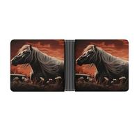 Rrtsmsgh Romantic Mustang Wallet for Men & Women Ultra Slim PU Leather Bifold Wallet, Credit Card Holder for Travel