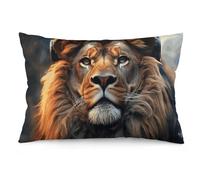 Rrtsmsgh SciFi Lion Pillow Cover, Rectangle Throw Pillowcase with Hidden Zipper, Soft Plush Pillow Case for Sofa Bed, Living Room Decor, 12 "x20