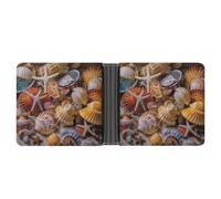 Rrtsmsgh Sea Shell Treasures Wallet for Men & Women Ultra Slim PU Leather Bifold Wallet, Credit Card Holder for Travel