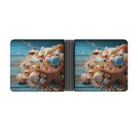 Rrtsmsgh Sea Shells And Starfish Wallet for Men & Women Ultra Slim PU Leather Bifold Wallet, Credit Card Holder for Travel