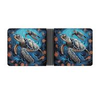 Rrtsmsgh Sea Turtle Boho Style Wallet for Men & Women Ultra Slim PU Leather Bifold Wallet, Credit Card Holder for Travel