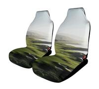 Rrtsmsgh Seaside Golf Course Car Seat Cover Front Seats Protector - Universal Fit, Non-Slip & Stretch 2PCS Automotive Seat Covers for Sedans, SUVs, Trucks
