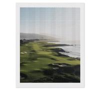 Rrtsmsgh Seaside Golf Course Diamond Painting for Adults, Vertical Square 5D Diamond Painting Kit, DIY Full Drill Crafts Kits for Home Wall Decor, 16"x20"