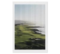Rrtsmsgh Seaside Golf Course Diamond Painting for Adults, Vertical Square 5D Diamond Painting Kit, DIY Full Drill Crafts Kits for Home Wall Decor, 8"x12"