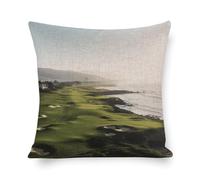 Rrtsmsgh Seaside Golf Course Pillow Cover, Double Sided Cotton Linen Pillow Covers - Hidden Zipper Closure, Breathable Throw Pillowcase for Sofa, Bed, Couch Decor, 20"x20"