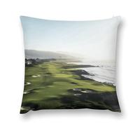 Rrtsmsgh Seaside Golf Course Pillow Covers, Square Throw Pillow Case with Hidden Zipper, Soft Double-Sided Decorative Pillowcases for Couch Sofa Bedroom Car, 26 "x26
