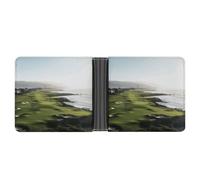 Rrtsmsgh Seaside Golf Course Wallet for Men & Women Ultra Slim PU Leather Bifold Wallet, Credit Card Holder for Travel