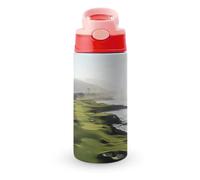 Rrtsmsgh Seaside Golf Course Water Bottle with Carrying Loop, 304 Stainless Steel Vacuum Insulated Cup | BPA Free, Leakproof Tumblers for Sports Travel, 12oz Pink-style