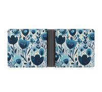 Rrtsmsgh Simple Flowers Wallet for Men & Women Ultra Slim PU Leather Bifold Wallet, Credit Card Holder for Travel