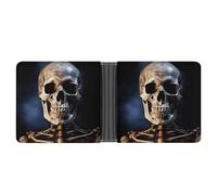 Rrtsmsgh Skeleton Wallet for Men & Women Ultra Slim PU Leather Bifold Wallet, Credit Card Holder for Travel