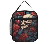 Rrtsmsgh Skull Image Poster Lunch Box for Women Men, Insulated Lunch Bag Leakproof Cooler Tote Bag Lightweight Thermal Lunchbox Portable Lunchbag for Work Picnic Travel, 4.3x7.9x10.8in
