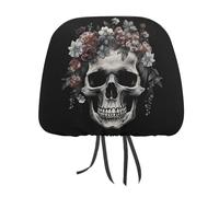 Rrtsmsgh Skull in Darkness Car Headrest Covers Universal 11 X 10.6 Inch - Soft Elastic Head Rest Cover, 2 Pack Car Headrest Protector for Women Men
