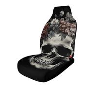 Rrtsmsgh Skull in Darkness Car Seat Cover Front Seats Protector - Universal Fit, Non-Slip & Stretch 1PCS Automotive Seat Covers for Sedans, SUVs, Trucks