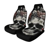 Rrtsmsgh Skull in Darkness Car Seat Cover Front Seats Protector - Universal Fit, Non-Slip & Stretch 2PCS Automotive Seat Covers for Sedans, SUVs, Trucks