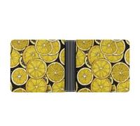Rrtsmsgh Sliced Lemon Wallpaper Wallet for Men & Women Ultra Slim PU Leather Bifold Wallet, Credit Card Holder for Travel