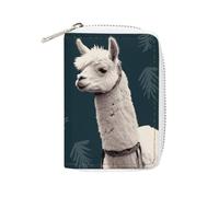 Rrtsmsgh Slim Credit Card Holder for Men & Women - 20 Card Slots & 2 Coin Pockets, Alpaca Llama Cards Case PU Leather Wallet with Zipper for Travel