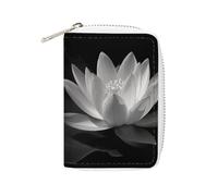 Rrtsmsgh Slim Credit Card Holder for Men & Women - 20 Card Slots & 2 Coin Pockets, Black And White Cards Case PU Leather Wallet with Zipper for Travel