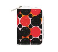 Rrtsmsgh Slim Credit Card Holder for Men & Women - 20 Card Slots & 2 Coin Pockets, Black Polka Dots Cards Case PU Leather Wallet with Zipper for Travel