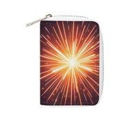 Rrtsmsgh Slim Credit Card Holder for Men & Women - 20 Card Slots & 2 Coin Pockets, Explosion Firework 3D Cards Case PU Leather Wallet with Zipper for Travel