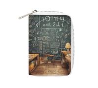 Rrtsmsgh Slim Credit Card Holder for Men & Women - 20 Card Slots & 2 Coin Pockets, Math Cards Case PU Leather Wallet with Zipper for Travel
