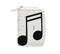 Rrtsmsgh Slim Credit Card Holder for Men & Women - 20 Card Slots & 2 Coin Pockets, Music Note Print Cards Case PU Leather Wallet with Zipper for Travel