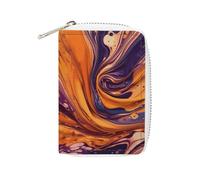 Rrtsmsgh Slim Credit Card Holder for Men & Women - 20 Card Slots & 2 Coin Pockets, Purple Tie Dye Fabric Cards Case PU Leather Wallet with Zipper for Travel