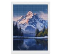 Rrtsmsgh Snow Mountain Diamond Painting for Adults, Vertical Square 5D Diamond Painting Kit, DIY Full Drill Crafts Kits for Home Wall Decor, 12"x16"