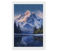 Rrtsmsgh Snow Mountain Diamond Painting for Adults, Vertical Square 5D Diamond Painting Kit, DIY Full Drill Crafts Kits for Home Wall Decor, 8"x12"