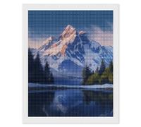 Rrtsmsgh Snow Mountain Diamond Painting for Adults, Vertical Square 5D Diamond Painting Kit, DIY Full Drill Crafts Kits for Home Wall Decor, 16"x20"