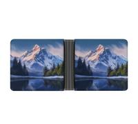 Rrtsmsgh Snow Mountain Wallet for Men & Women Ultra Slim PU Leather Bifold Wallet, Credit Card Holder for Travel