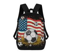 Rrtsmsgh Soccer USA Flag Backpack 17 Inch Heavy Duty Casual Daypack | Adjustable Padded Straps, Durable 600D Polyester, Lightweight Laptop Backpack, Large Capacity Backpack for Work Travel Hiking