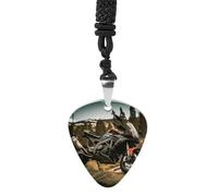 Rrtsmsgh Sport Motorcycle Guitar Pick Necklace for Men & Women, Titanium Steel Guitar Plectrum Pendant, Music Lover Gift for Guitarists, Musicians, Rock Fans