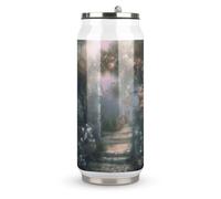 Rrtsmsgh Stainless Steel Tumbler with Straw And Lid, 12oz/17oz Reusable Iced Coffee Cup, Secret Garden Coffee Mug Leak-Proof Insulated Travel Mug for Hot & Cold Drinks, BPA-Free