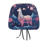 Rrtsmsgh Starry Night Alpaca Car Headrest Covers Universal 11 X 10.6 Inch - Soft Elastic Head Rest Cover, 2 Pack Car Headrest Protector for Women Men