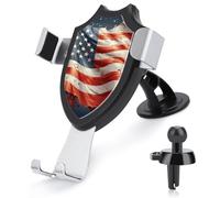 Rrtsmsgh Stars and Stripes Car Phone Holder, Universal Adjustable Auto Phone Holder - Strong Suction Cup, Air Vent Cellphone Stand Car Mount for 4-6 Inch Phones