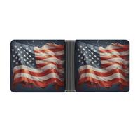 Rrtsmsgh Stars And Stripes Wallet for Men & Women Ultra Slim PU Leather Bifold Wallet, Credit Card Holder for Travel