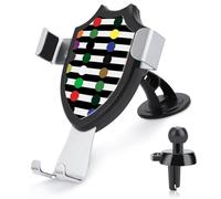 Rrtsmsgh Stripe Black and White Car Phone Holder, Universal Adjustable Auto Phone Holder - Strong Suction Cup, Air Vent Cellphone Stand Car Mount for 4-6 Inch Phones