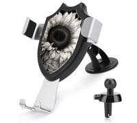Rrtsmsgh Sunflower Black Grey Car Phone Holder, Universal Adjustable Auto Phone Holder - Strong Suction Cup, Air Vent Cellphone Stand Car Mount for 4-6 Inch Phones